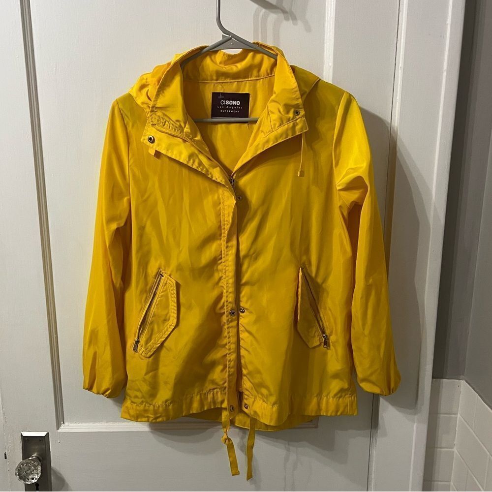 Ci Sono Yellow Hooded Jacket